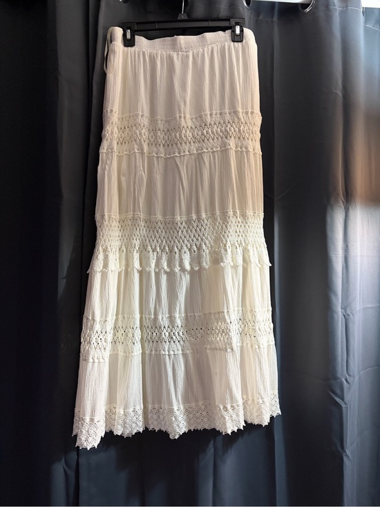 Forgotten Grace Dresses & Skirts - Women's Cream Boho Crochet Tiered Maxi Skirt